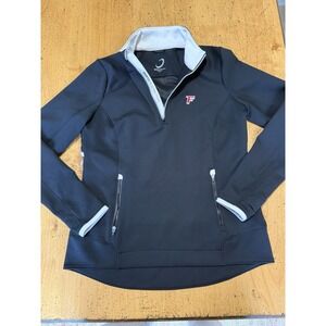 Fairfield U  Zero Restriction Independent Golf Jacket Womens M Black  Quarter Zi